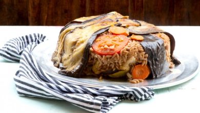 مقلوبة الأرز البني للرجيم