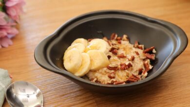 شوفان بالموز والعسل للرجيم بالفيديو