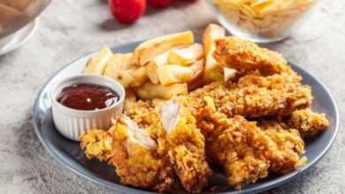 أصابع الدجاج بالشوفان للرجيم