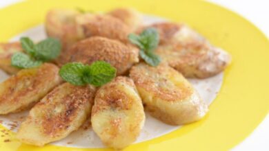 فطائر الموز بالعسل والقرفة للرجيم