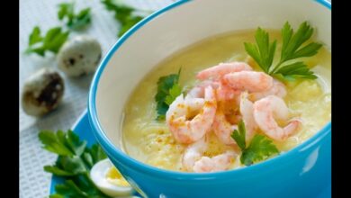 شوربة الروبيان بالشوفان