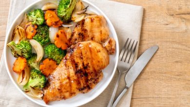 صينية خضار مشوية بالدجاج لمرضى السكر