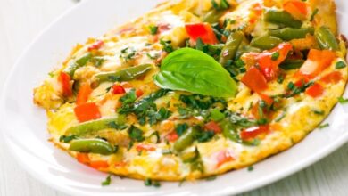 عجة الخضار والجبن للرجيم