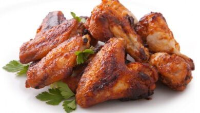 جوانج دجاج محمرة بالفرن